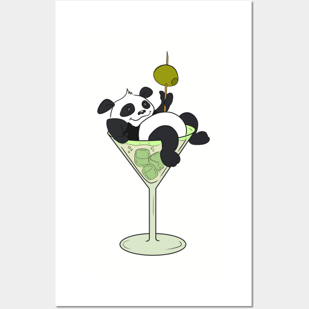 Quarantine drink Funny Panda Wall Art by Band of The Pand